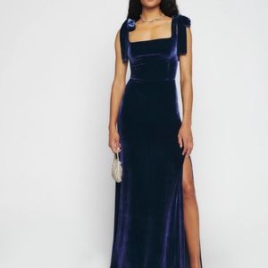Reformation Westerly Velvet Dress - Danube